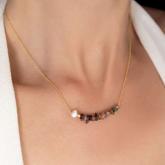Tourmaline pearl necklace 925° Necklaces