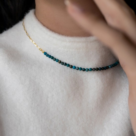 Chrysocolla chain necklace 925° Necklaces