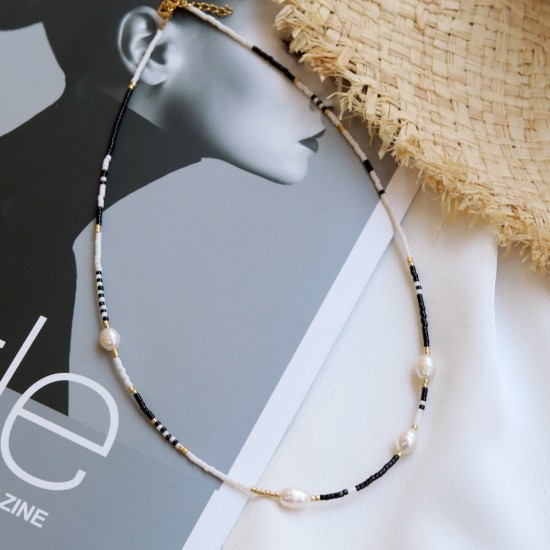 Black and white necklace Necklaces