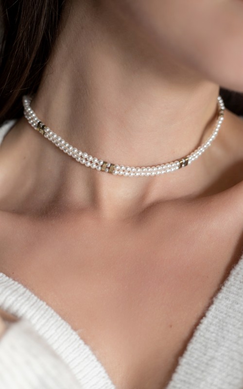 Choker necklace shell pearl