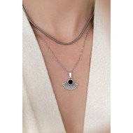 Black Daria Necklace silver