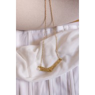 V necklace with pearl