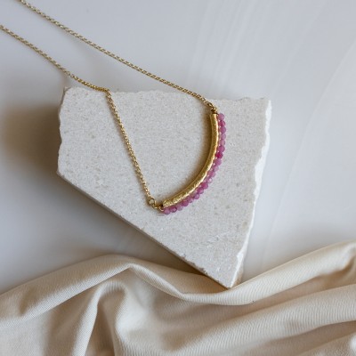 Bar Ruby necklace 925°