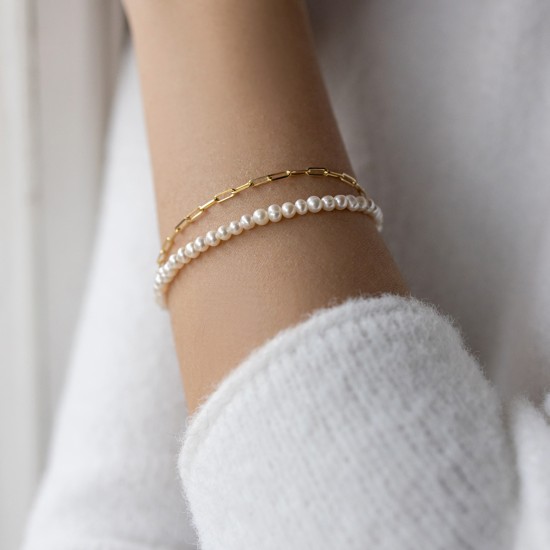 Double bracelet Pearls 925°