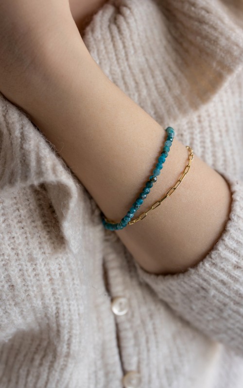 Double bracelet Apatite 925°