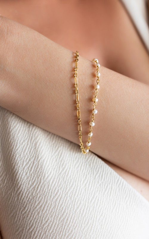 Double rozario pearl bracelet 925°