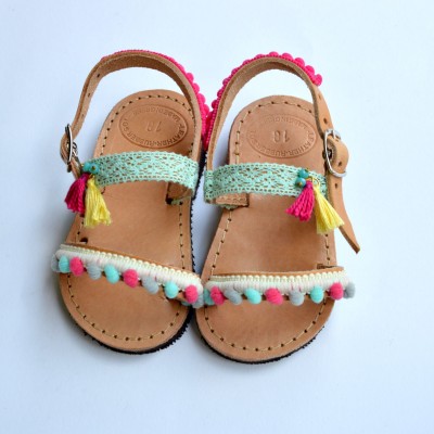 Baby sandals Aqua Pink Lemon