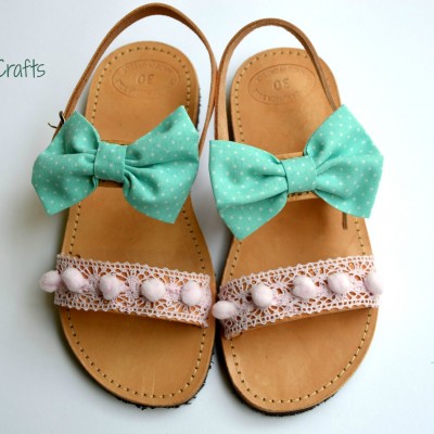Handmade baby sandal Aqua 