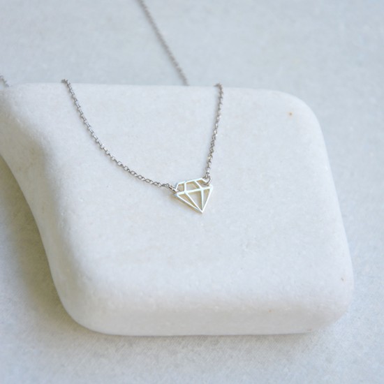 Diamond necklace sterling silver 925