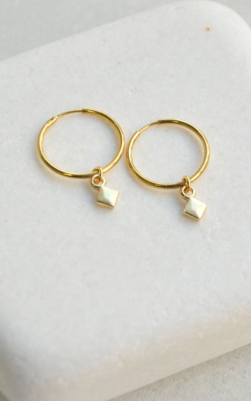 Mini hoops earrings sterling silver geometrical 