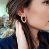 Gold hoops earings oval 