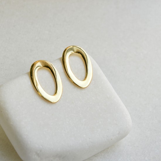 Gold hoops earings oval 